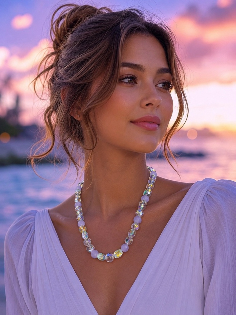 Lavender Aurora Swarovski Crystal Necklace | Ethereal Luxe Statement Jewelry
